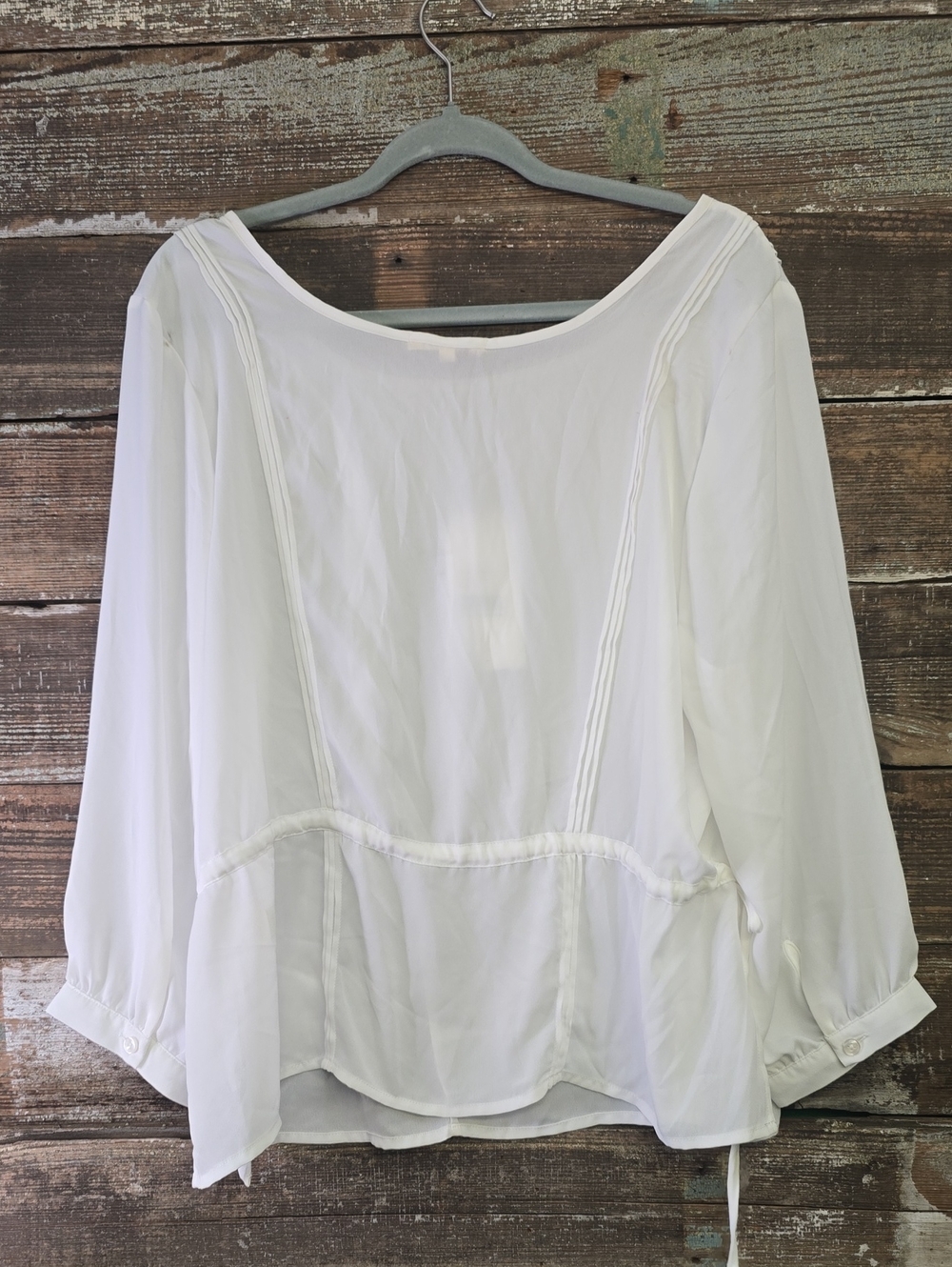 Standards & Prwctoced White Sheer Scoop Neck Women’s Top, Size 1X, NWT - Picture 2 of 5